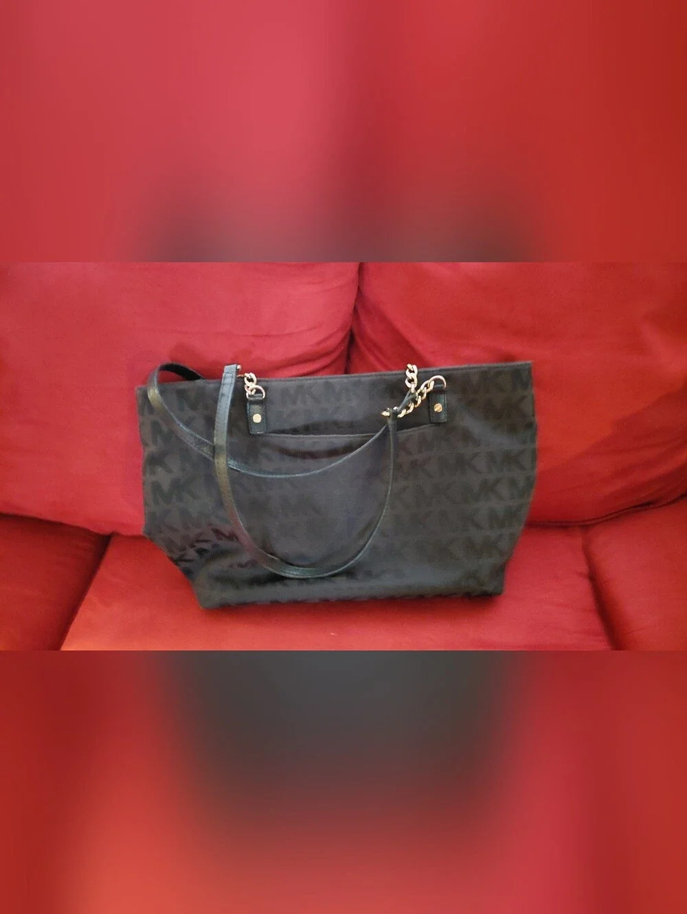 Michael Kors Black MK Logo Tote Bag